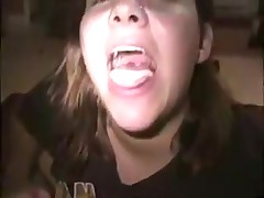 Appealing girlfriend makes sucking dick look cute and innocent. She slobbers all over it and deep throats him all the way to orgasm. He cums in her throat and she spits it right out like a good girl.