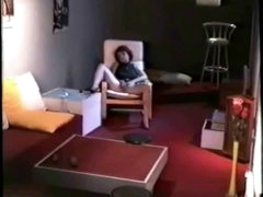 Hidden cam caught my mom home alone rubbing her pussy