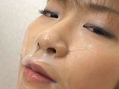 Megumi Shirasaki  Yuri Watanabe  Emi Asaka  Tsutsumi Tomosaka and Kasumi Sakurai in nurse uniform engulfing jocks and dildos and getting cumshots in their mouths.