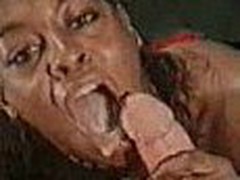 A Black Girl Addicted To White Cock Cum....she plays with his cum in her throat previous to swallow it what i slut
