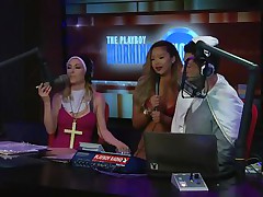 The hosts today are wearing holy outfits. The blonde female host looks so hawt dressed like a sexy nun, and also the male host as a sexy monk. Other bitch tells a story about her night out in the club and her experience with a man. They pledge her of her sins and splash her with water! Check it out.